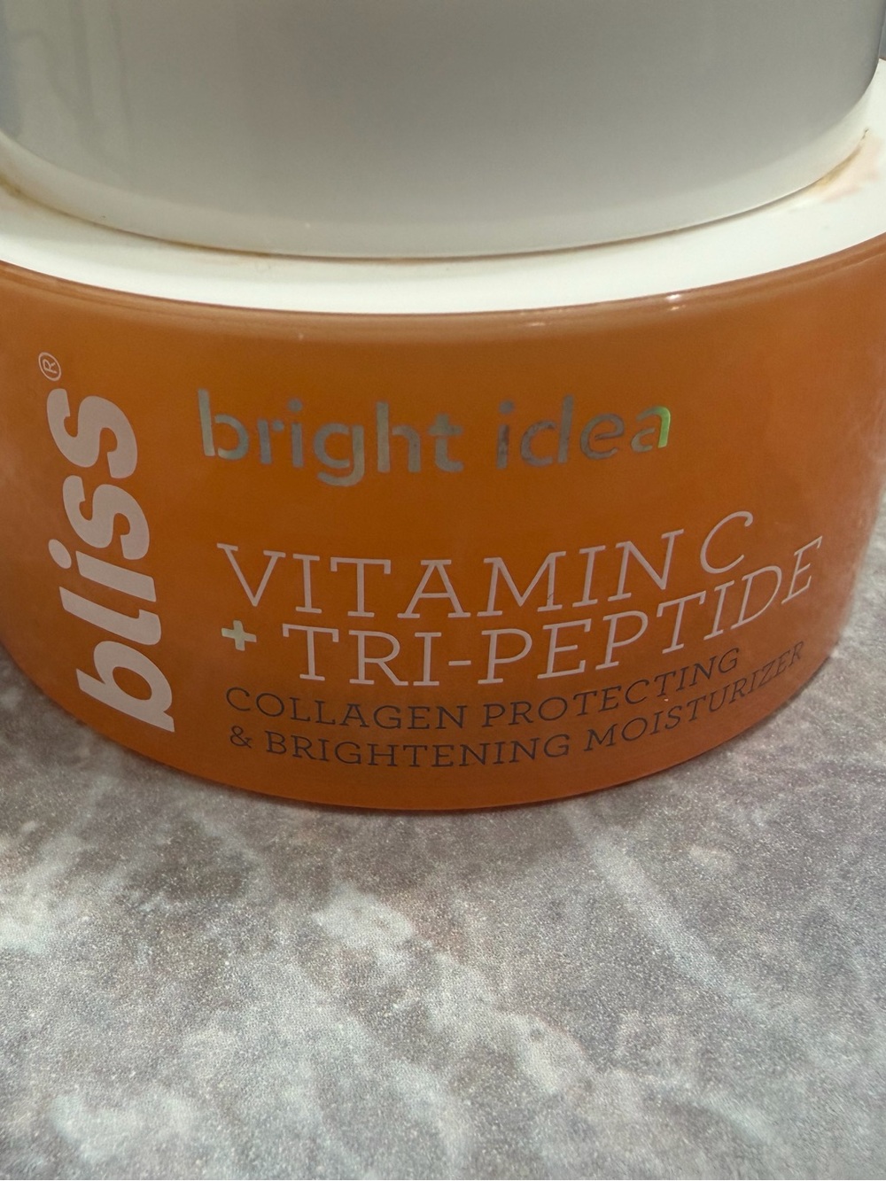 Bliss Bright Idea Vitamin C + Tri-Peptide Moisturizer — Orange Jar